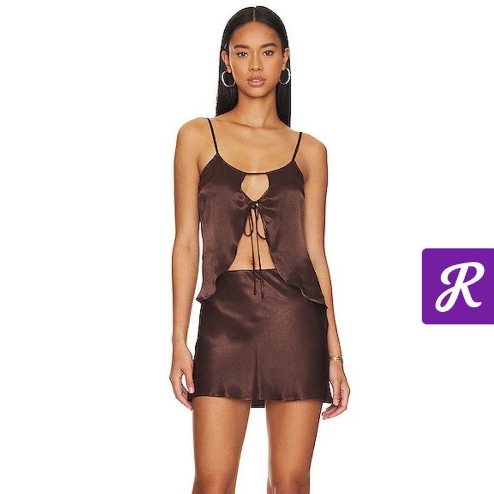 SNDYS Brown Cami Tank and Skirt set